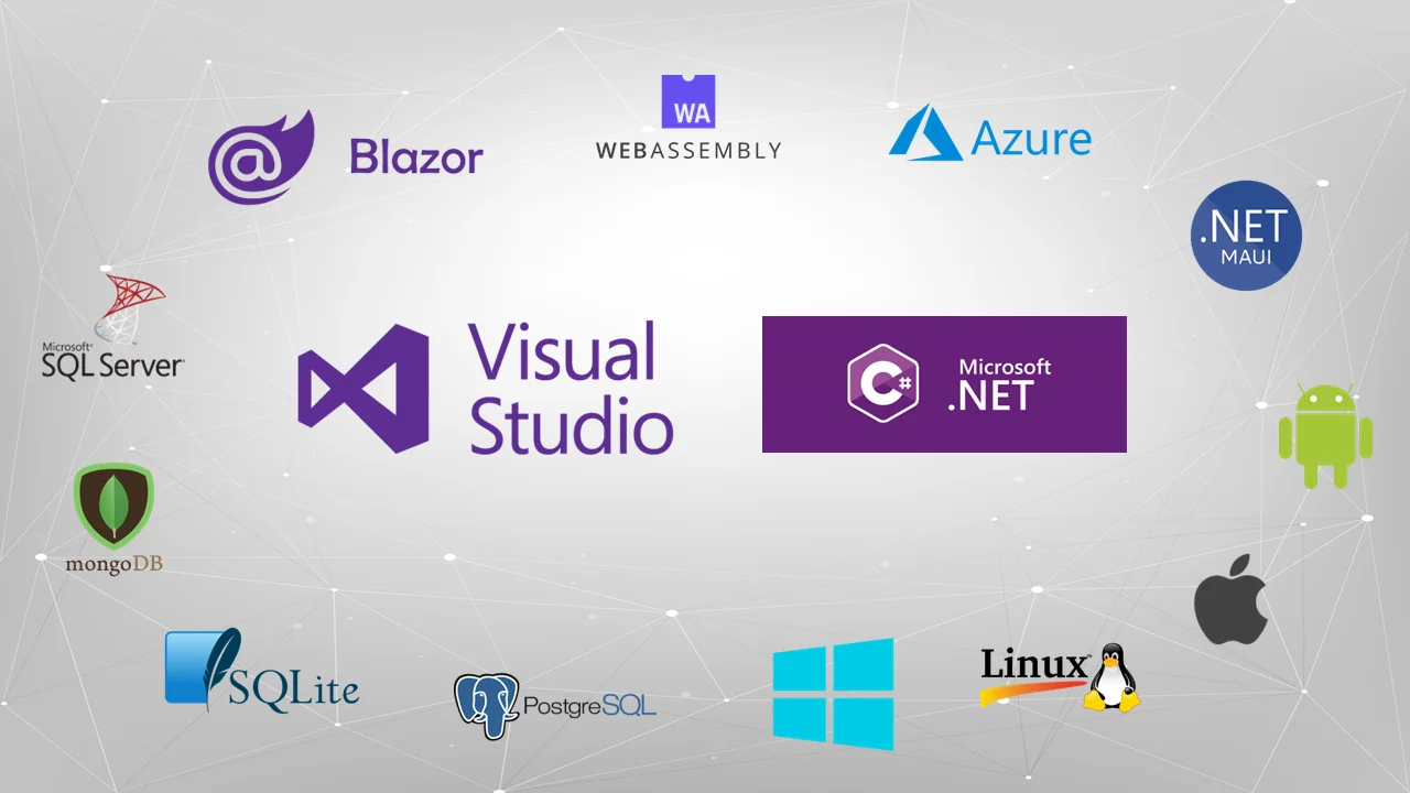 Technologies: Visual Studio, .NET, C#, Blazor, WebAssembly, Azure, .NET MAUI, SQL Server, MongoDB, SQLite, PostgreSQL, Windows, Linux, macOS, Android
